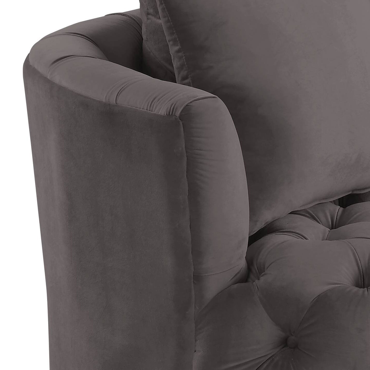 Gray Velvet Swivel Accent Chair with 3 Pillows - 1st Choice Furniture Direct