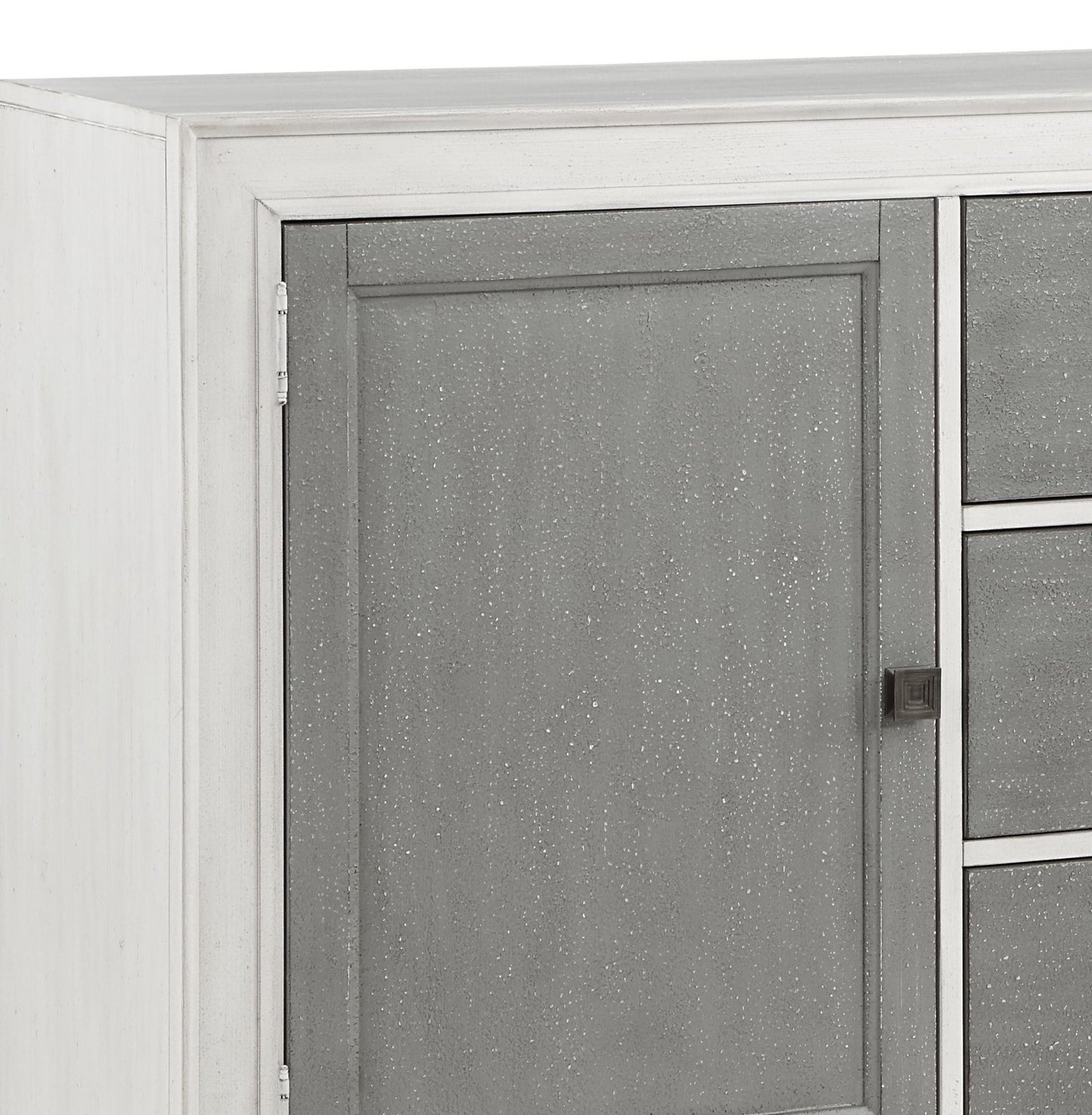 Gray & White Dining Server with 3 Drawers and Adjustable Shelves - 1st Choice Furniture Direct