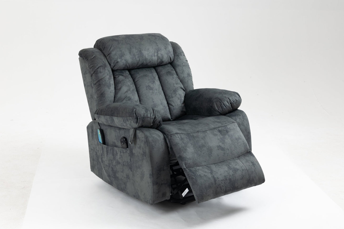 Grayish Blue Velvet Power Lift Recliner with Massage & Heat - 1st Choice Furniture Direct