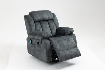 Grayish Blue Velvet Power Lift Recliner with Massage & Heat - 1st Choice Furniture Direct
