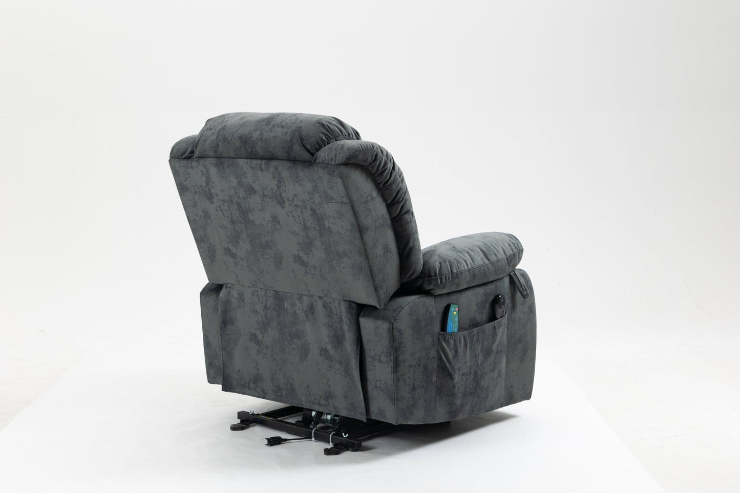 Grayish Blue Velvet Power Lift Recliner with Massage & Heat - 1st Choice Furniture Direct