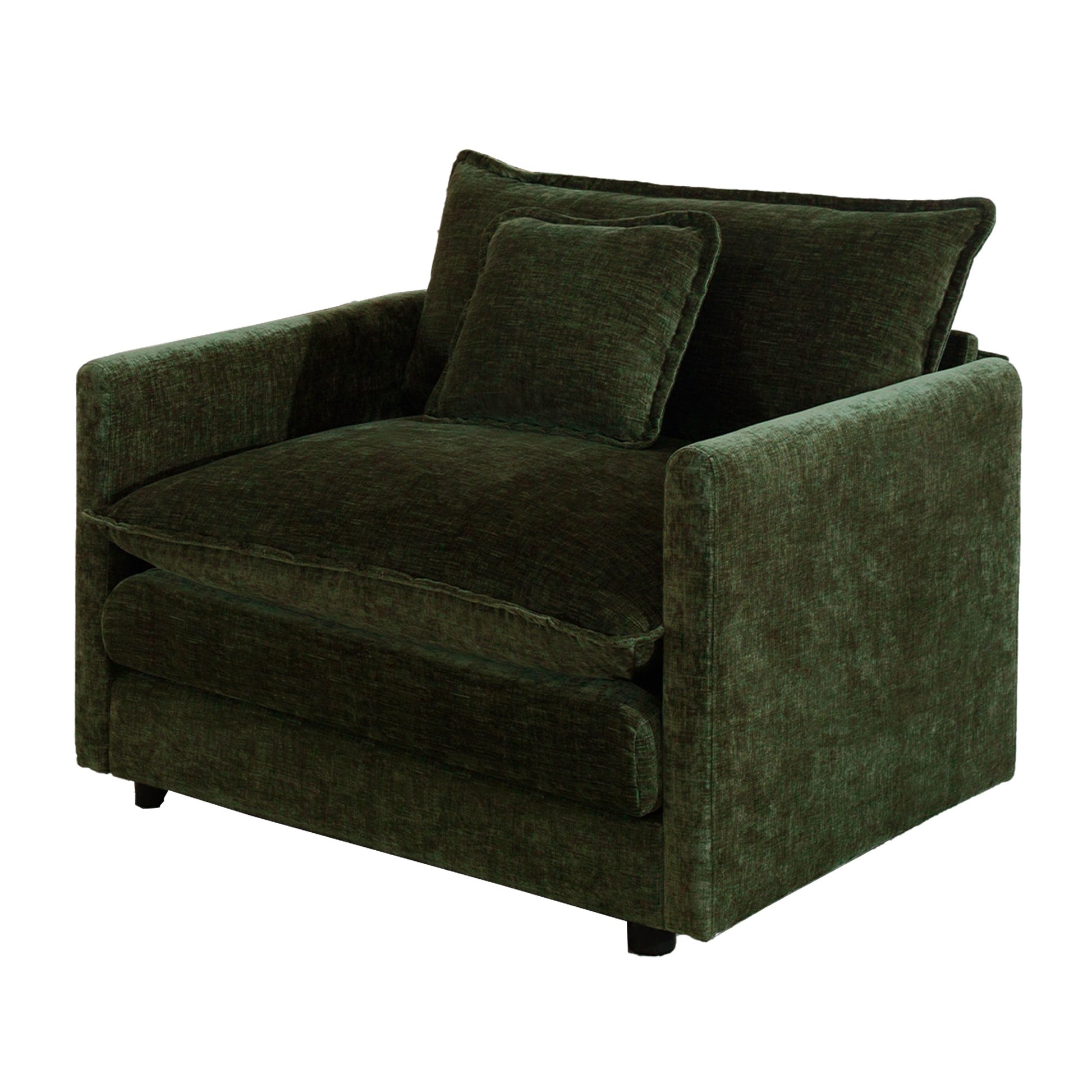 Green Chenille Accent Chair – Modular Single Sofa Chair for Living Room - 1st Choice Furniture Direct