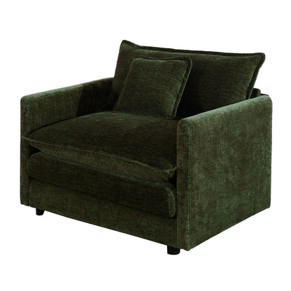 Green Chenille Accent Chair – Modular Single Sofa Chair for Living Room - 1st Choice Furniture Direct