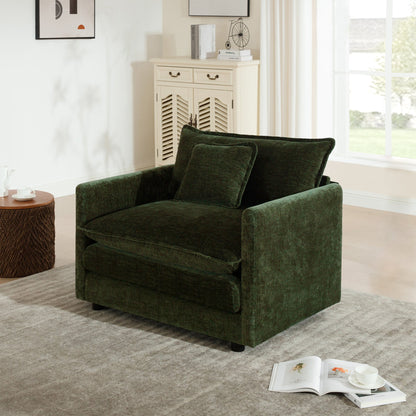 Green Chenille Accent Chair – Modular Single Sofa Chair for Living Room - 1st Choice Furniture Direct