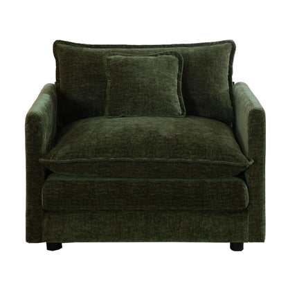 Green Chenille Accent Chair – Modular Single Sofa Chair for Living Room - 1st Choice Furniture Direct