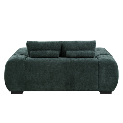 Green Chenille Loveseat with Pocket Coil Cushions - 1st Choice Furniture Direct