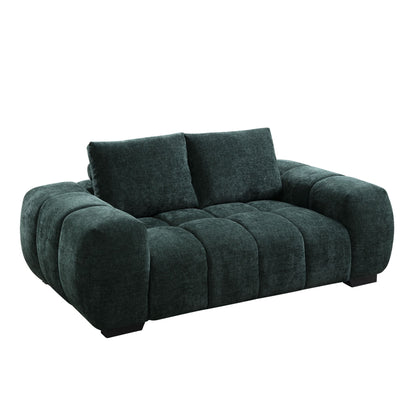 Green Chenille Loveseat with Pocket Coil Cushions - 1st Choice Furniture Direct