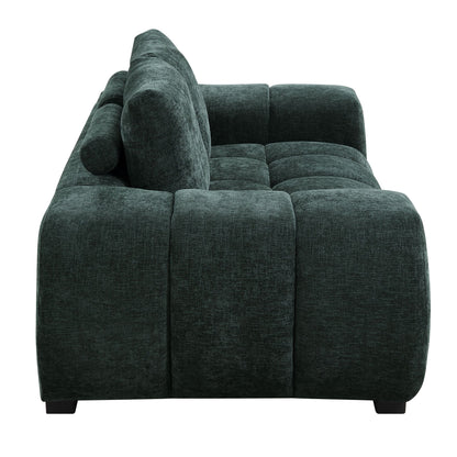Green Chenille Loveseat with Pocket Coil Cushions - 1st Choice Furniture Direct