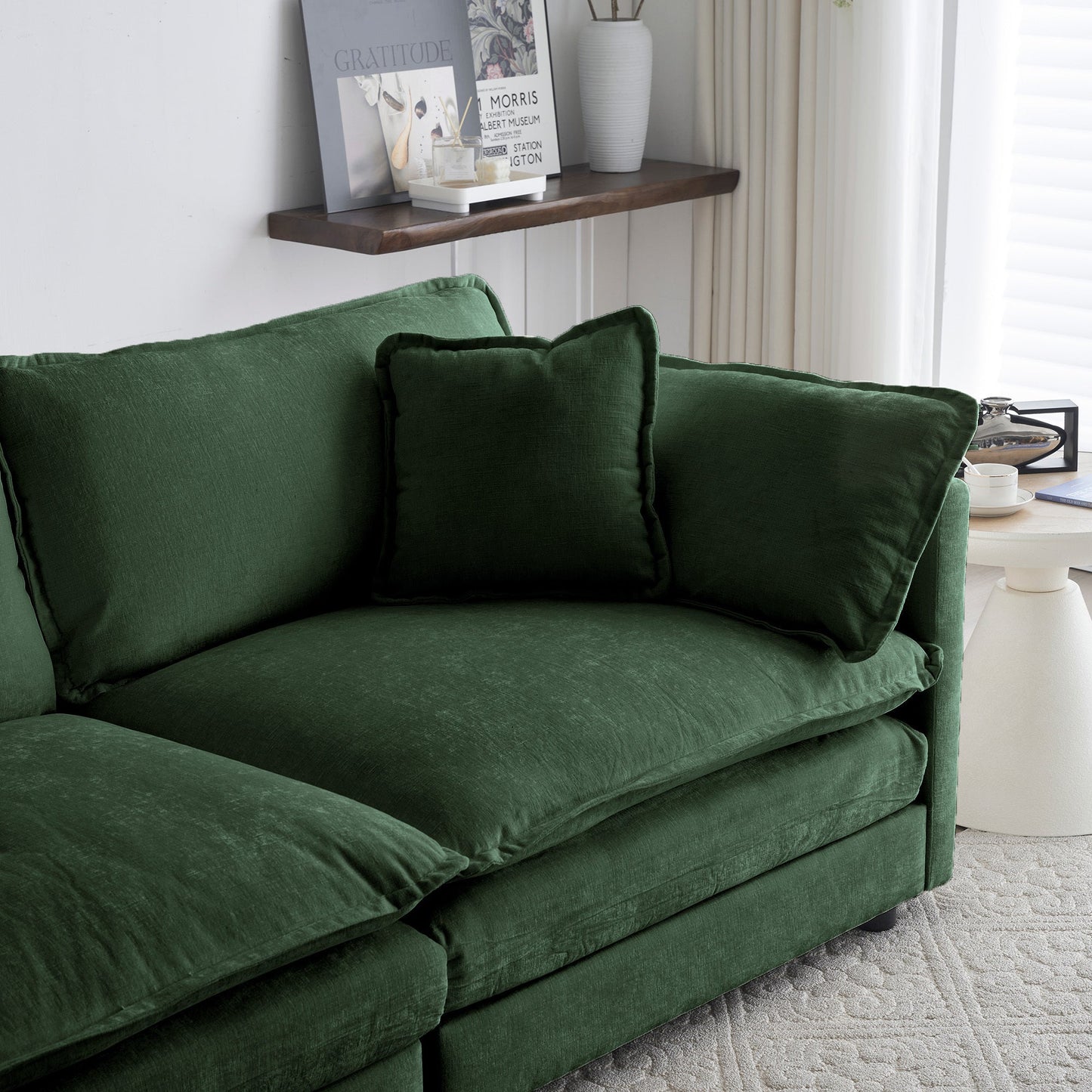 Green Chenille Modular Sectional Sofa – Modern 4 Seat Couch - 1st Choice Furniture Direct