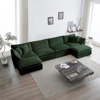 Green Chenille Modular Sectional Sofa – Modern 4 Seat Couch - 1st Choice Furniture Direct