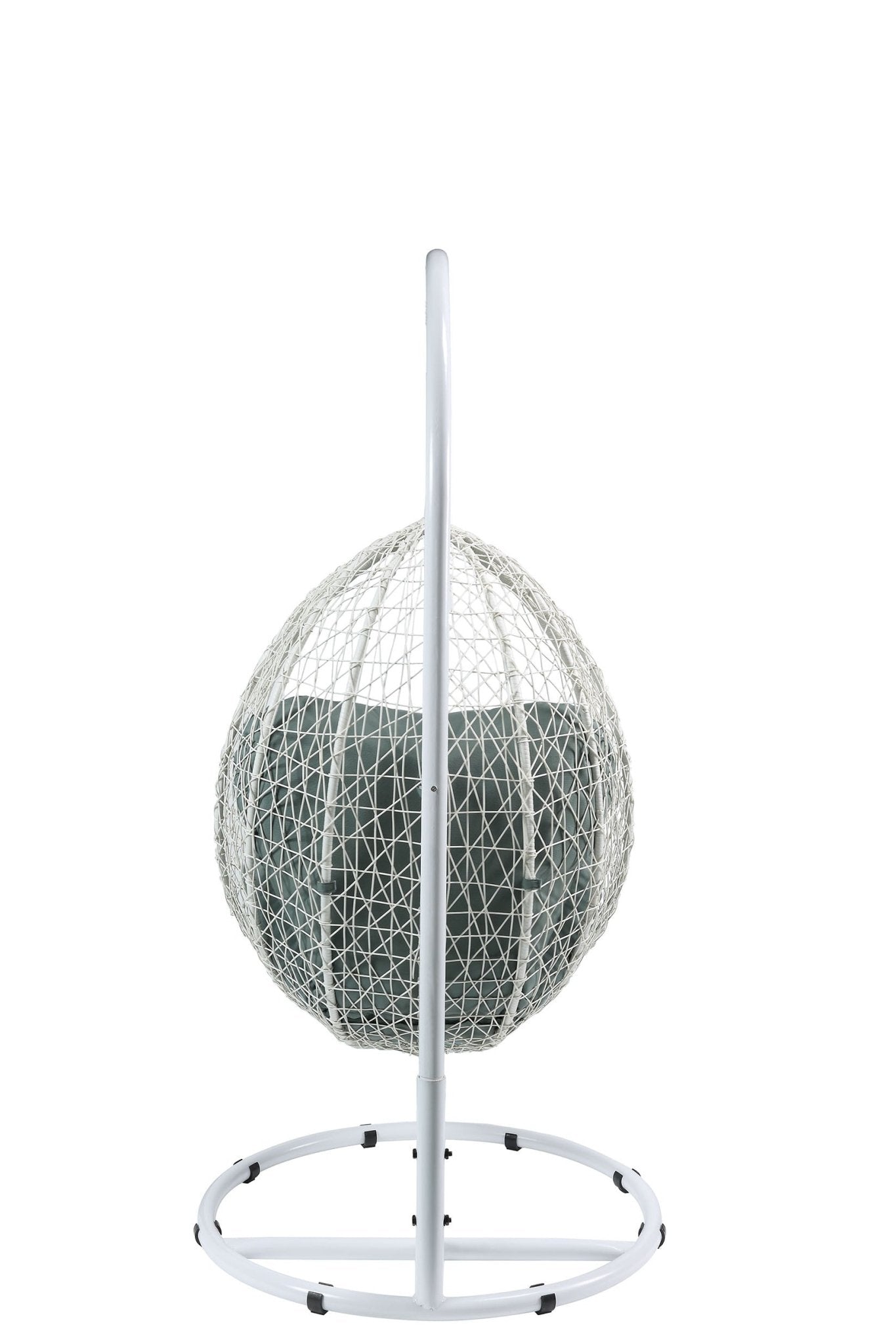 Green Wicker Hanging Egg Chair with Stand - 1st Choice Furniture Direct