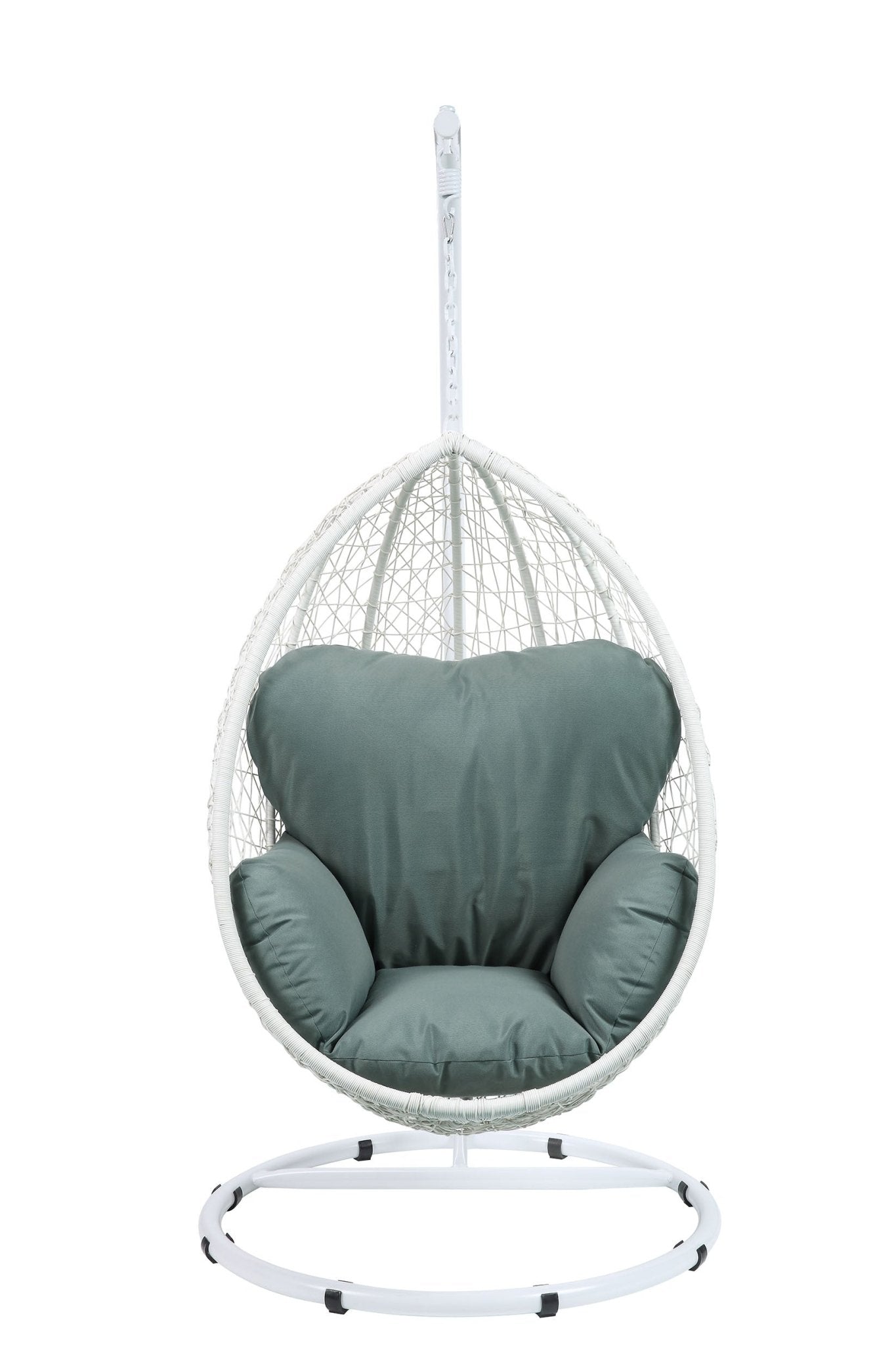 Green Wicker Hanging Egg Chair with Stand - 1st Choice Furniture Direct