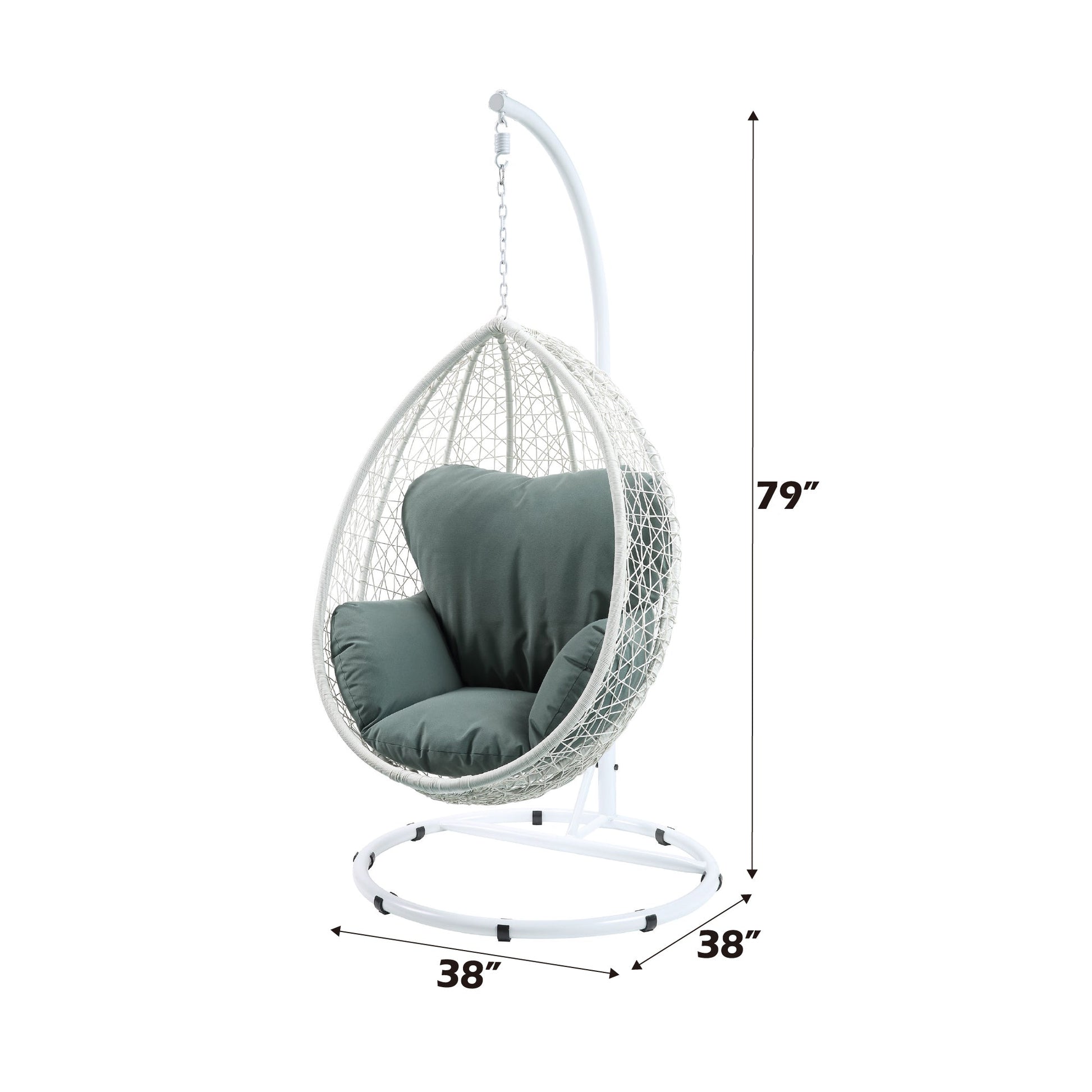 Green Wicker Hanging Egg Chair with Stand - 1st Choice Furniture Direct