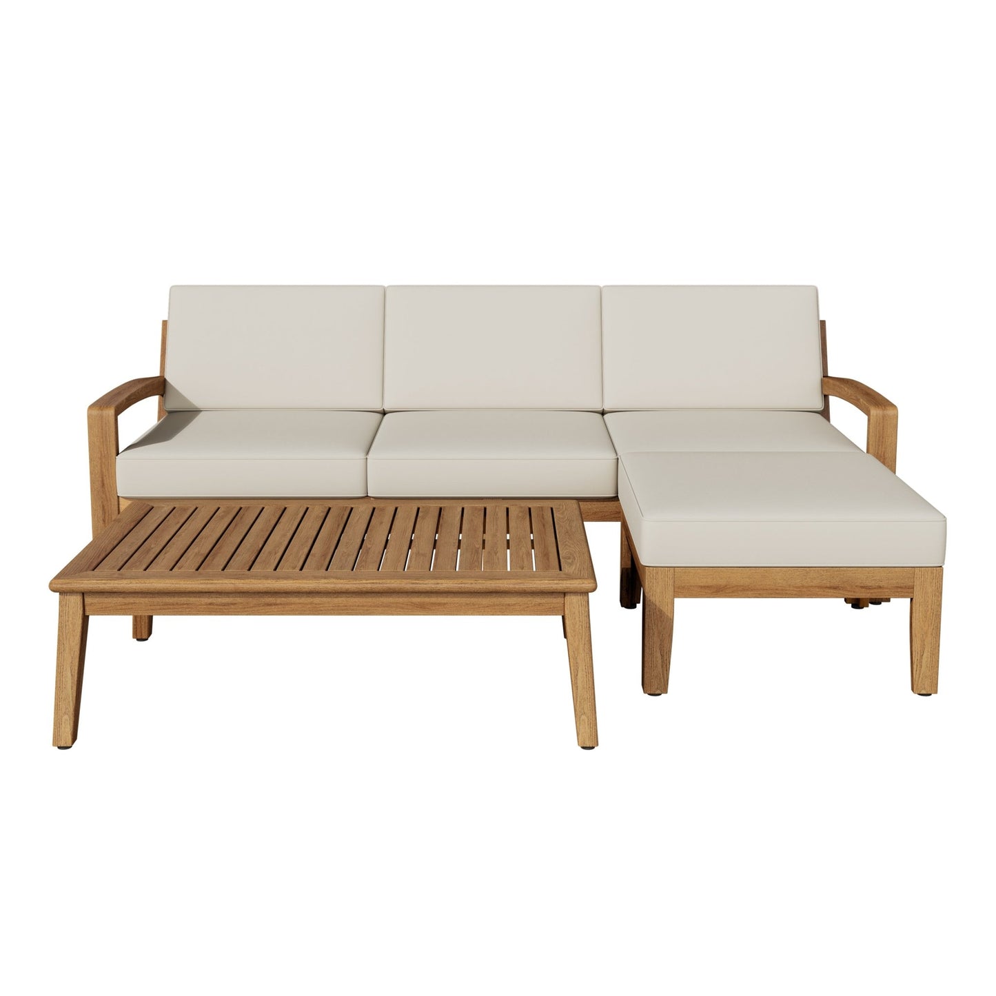 GRENADA L Shape 3pcs Acacia Sectional Patio Sofa Set - 1st Choice Furniture Direct