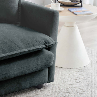 Grey Chenille Ottoman Footrest | Modern Modular Ottoman for Living Room (35") - 1st Choice Furniture Direct