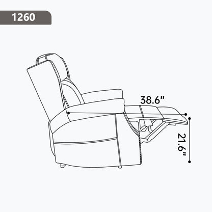 Grey Manual Recliner Chair in Faux Leather for Living Room with Heavy Duty Motion Mechanism, 8 vibrating nodes and 3 massage modes. - 1st Choice Furniture Direct