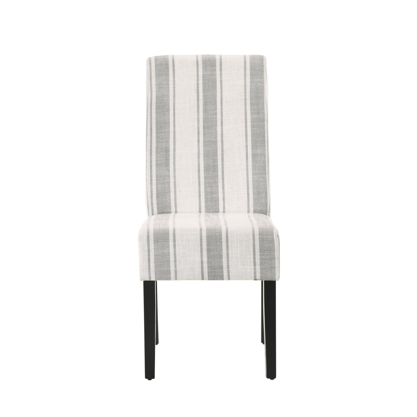 Grey Stripe Upholstered Dining Chairs Set of 2 - 1st Choice Furniture Direct
