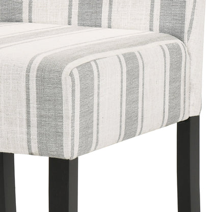 Grey Stripe Upholstered Dining Chairs Set of 2 - 1st Choice Furniture Direct
