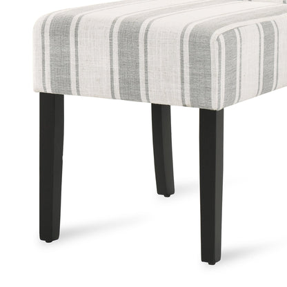 Grey Stripe Upholstered Dining Chairs Set of 2 - 1st Choice Furniture Direct