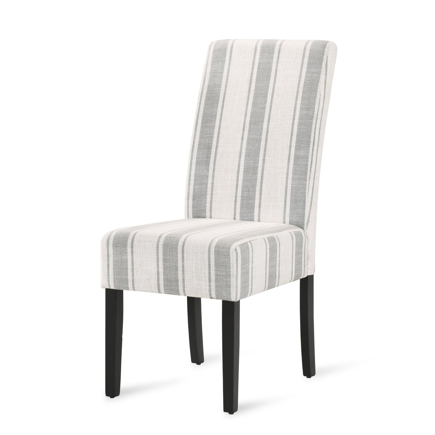Grey Stripe Upholstered Dining Chairs Set of 2 - 1st Choice Furniture Direct