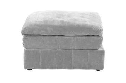Grey Suede Modular Ottoman – Contemporary Plush Cushion Footrest Stool - 1st Choice Furniture Direct
