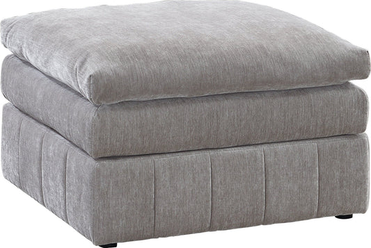 Grey Suede Modular Ottoman – Contemporary Plush Cushion Footrest Stool - 1st Choice Furniture Direct