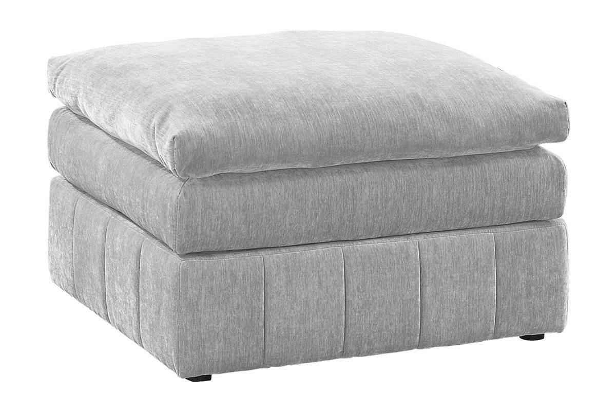 Grey Suede Modular Ottoman – Contemporary Plush Cushion Footrest Stool - 1st Choice Furniture Direct