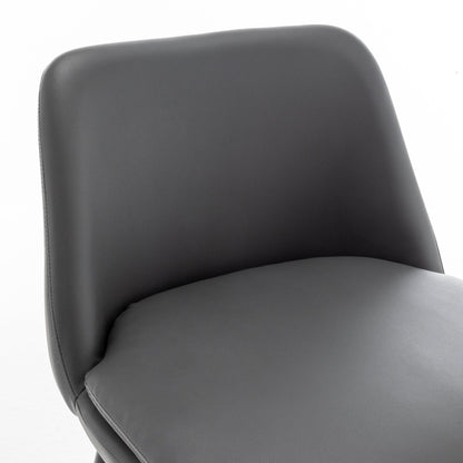 Grey Swivel Counter Height Bar Stools Set of 2 | Upholstered Faux Leather Chairs (26”) - 1st Choice Furniture Direct
