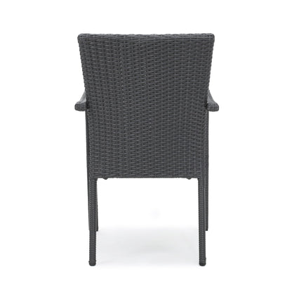 Grey Wicker Outdoor Dining Chairs with Water-Resistant Cushions - 1st Choice Furniture Direct