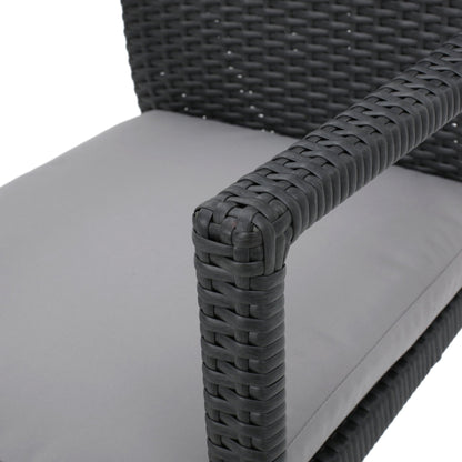 Grey Wicker Outdoor Dining Chairs with Water-Resistant Cushions - 1st Choice Furniture Direct
