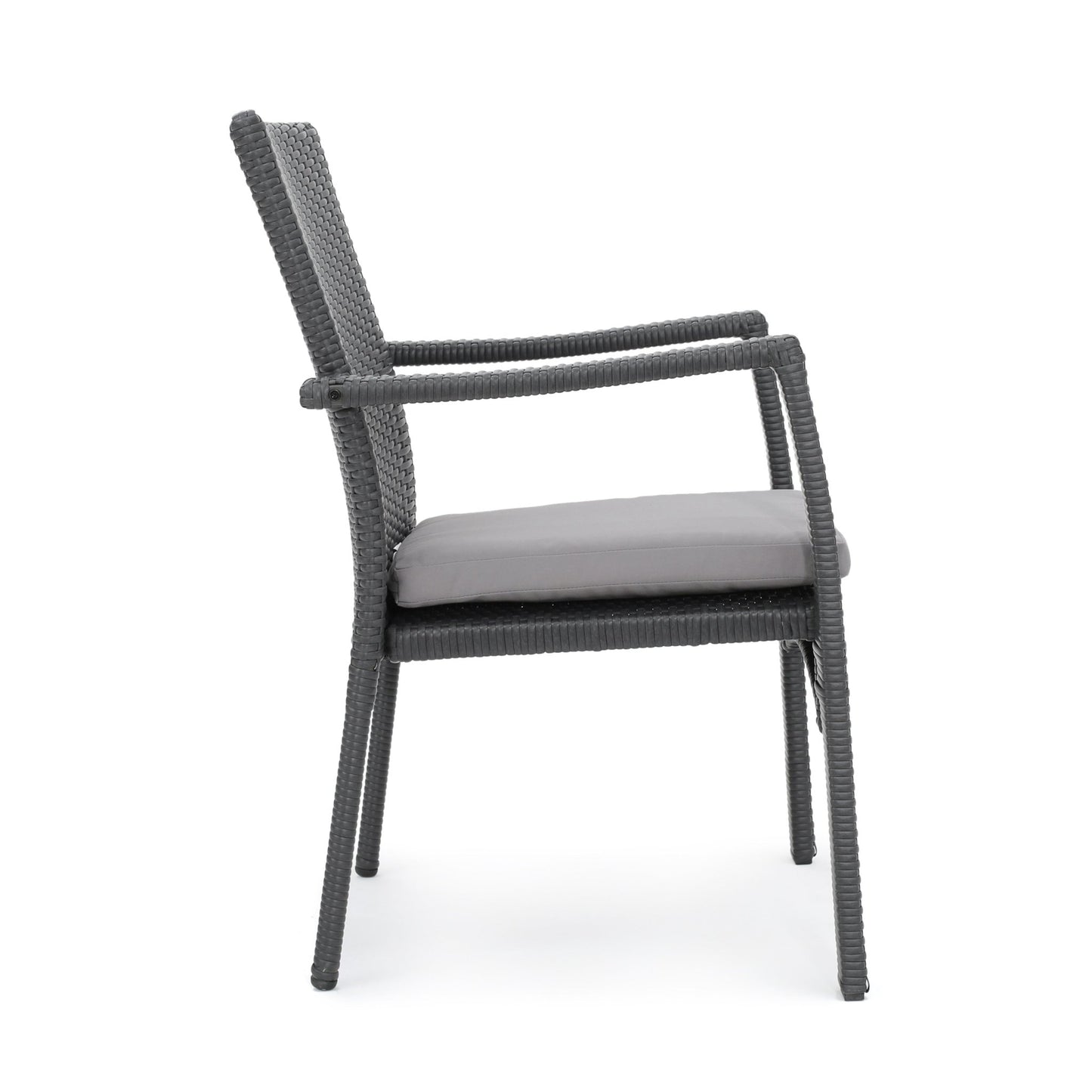 Grey Wicker Outdoor Dining Chairs with Water-Resistant Cushions - 1st Choice Furniture Direct
