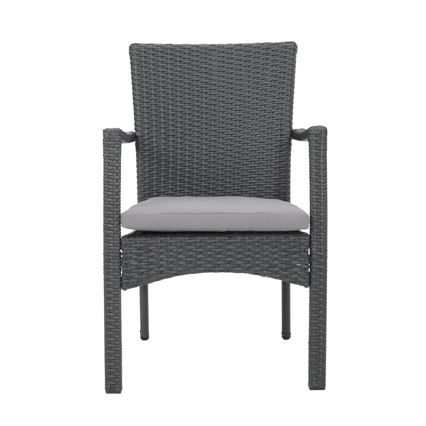 Grey Wicker Outdoor Dining Chairs with Water-Resistant Cushions - 1st Choice Furniture Direct