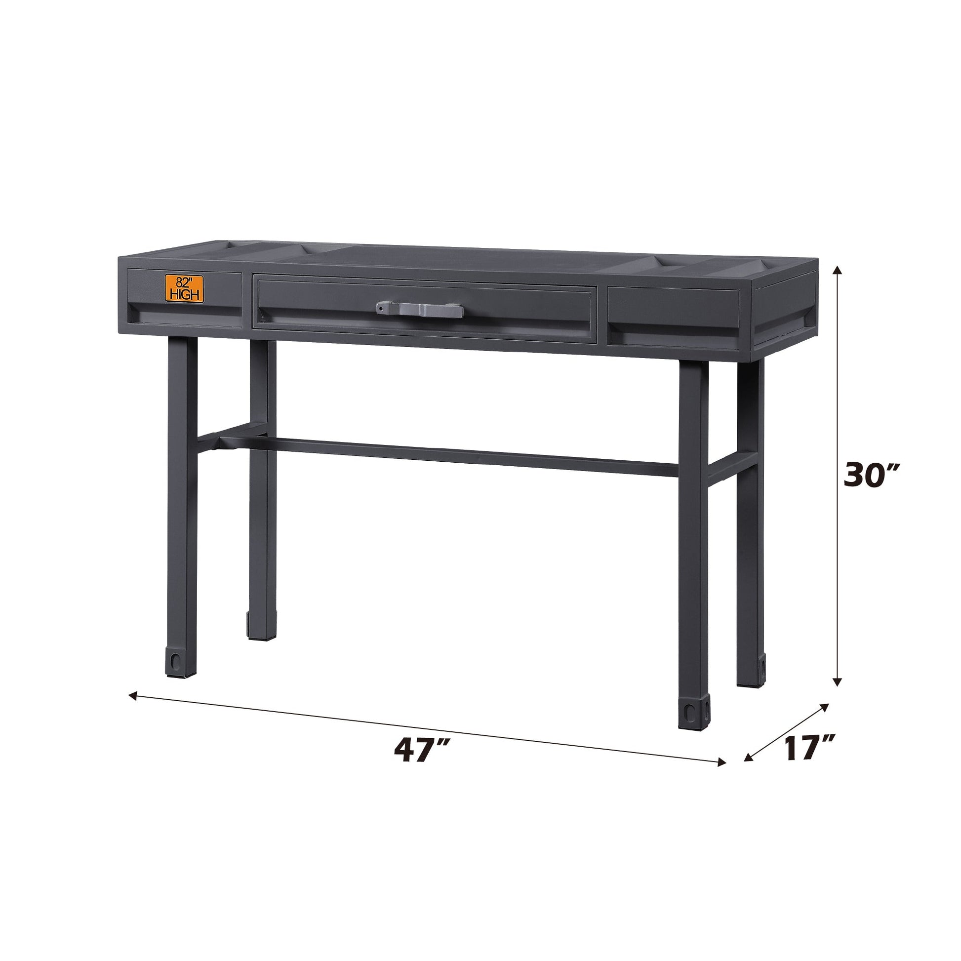 Gunmetal Industrial Writing Desk with Storage Drawer - 1st Choice Furniture Direct
