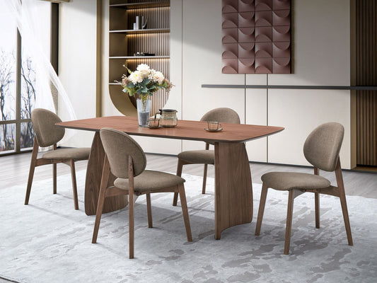 Hadasa Walnut Finish Dining Table - 1st Choice Furniture Direct