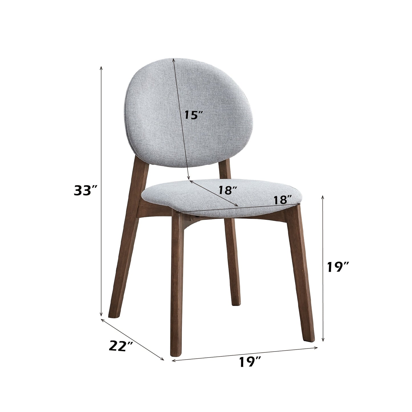 Hadasa Walnut & Light Gray Finish 5PCs Dining Room Set - 1st Choice Furniture Direct