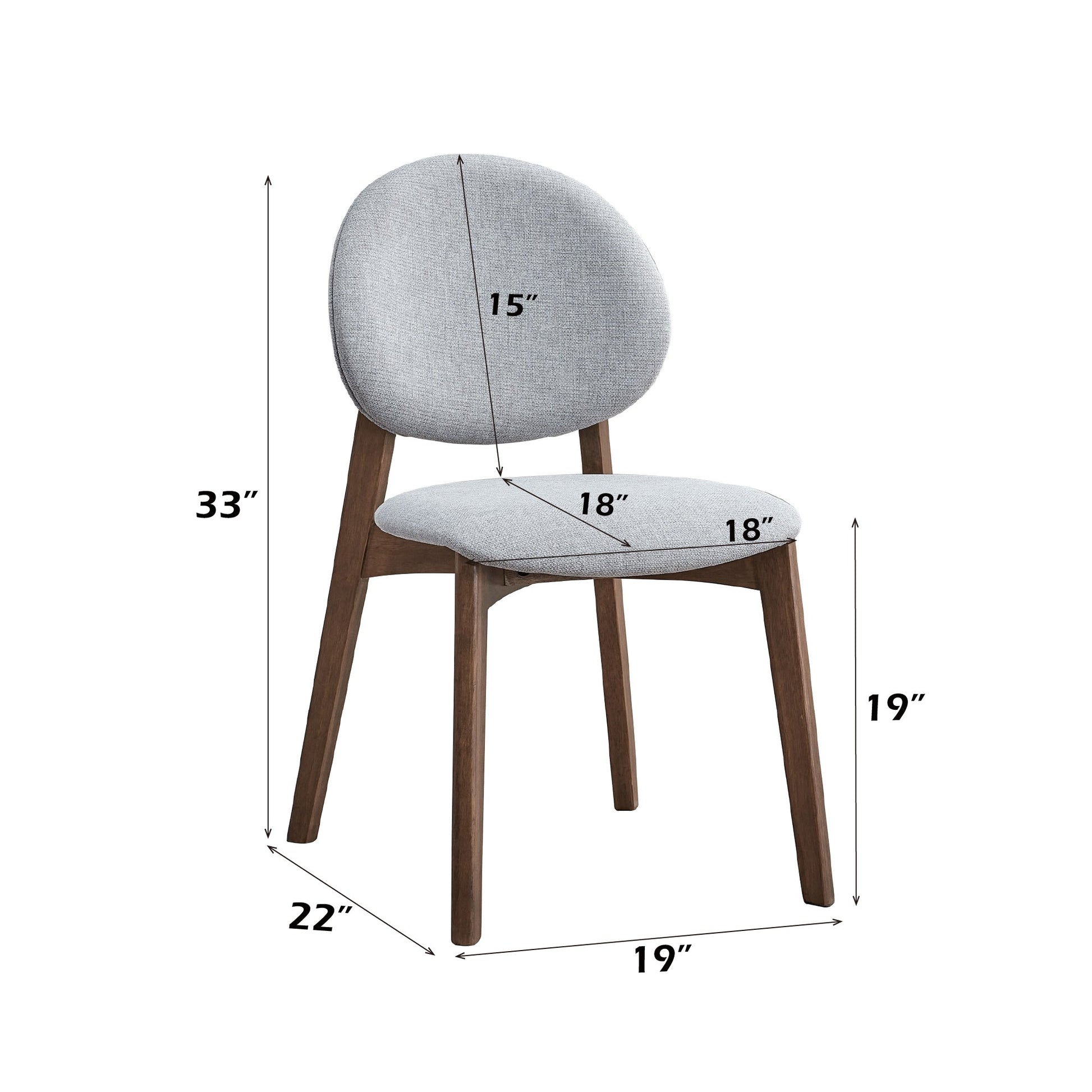 Hadasa Walnut & Light Gray Finish 5PCs Dining Room Set - 1st Choice Furniture Direct