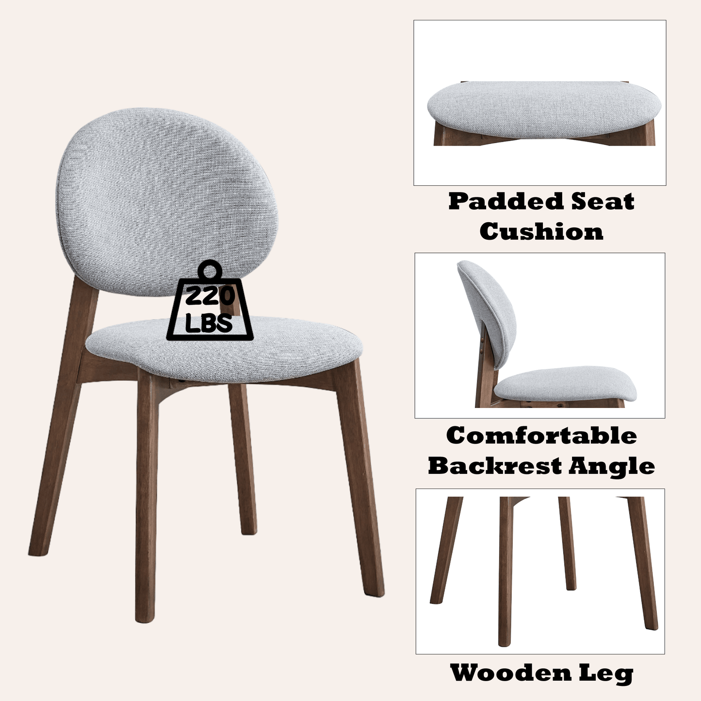 Hadasa Walnut & Light Gray Finish 5PCs Dining Room Set - 1st Choice Furniture Direct