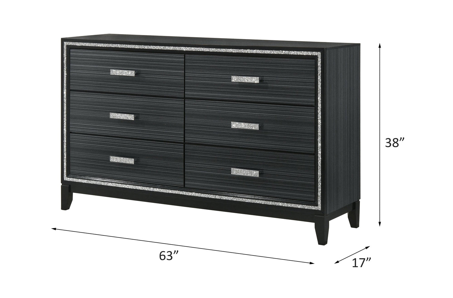 Haiden Weathered Black Finish Dresser - 1st Choice Furniture Direct