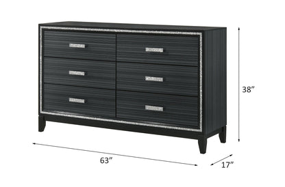 Haiden Weathered Black Finish Dresser - 1st Choice Furniture Direct