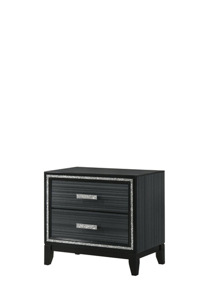 Haiden Weathered Black Finish Nightstand - 1st Choice Furniture Direct