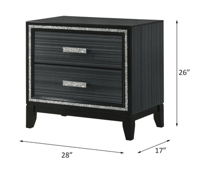 Haiden Weathered Black Finish Nightstand - 1st Choice Furniture Direct
