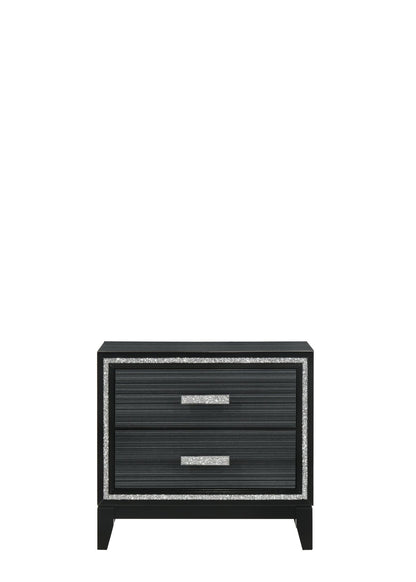 Haiden Weathered Black Finish Nightstand - 1st Choice Furniture Direct