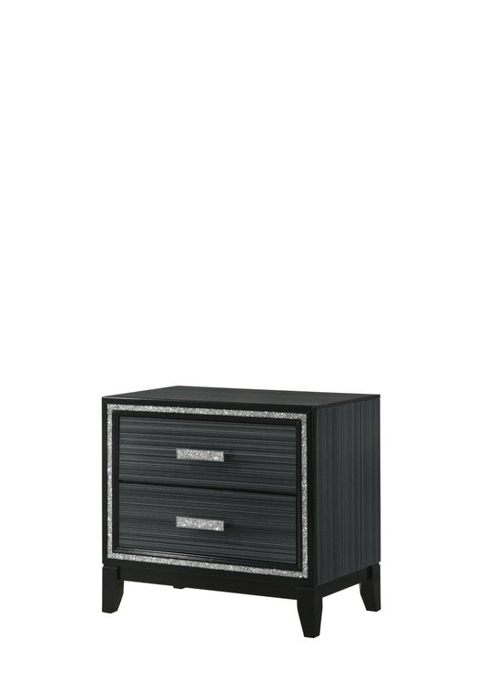 Haiden Weathered Black Finish Nightstand - 1st Choice Furniture Direct