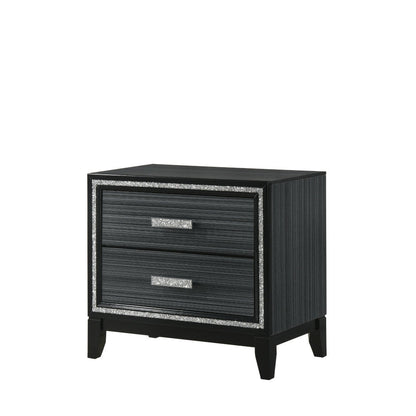 Haiden Weathered Black Finish Nightstand - 1st Choice Furniture Direct