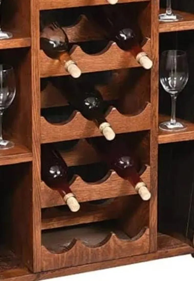 Half Whiskey Barrel Wine Buffet Cabinet with Bottle Storage - 1st Choice Furniture Direct