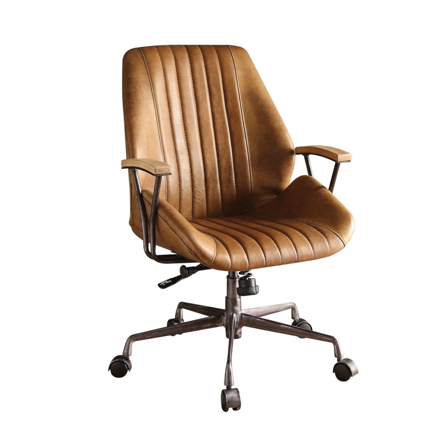Hamilton Coffee Top Grain Leather Office Chair (Swivel & Adjustable Height (Pneumatic Lift) ) - 1st Choice Furniture Direct