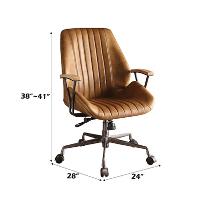 Hamilton Coffee Top Grain Leather Office Chair (Swivel & Adjustable Height (Pneumatic Lift) ) - 1st Choice Furniture Direct