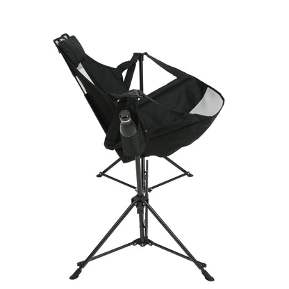 Hammock Camping Chair, Folding Portable Rocking Chair, Aluminum Alloy Adjustable Back Swinging Chair with Pillow Cup Holder, Recliner with Carry Bag for Outdoor Travel Lawn Backyard, Black - 1st Choice Furniture Direct