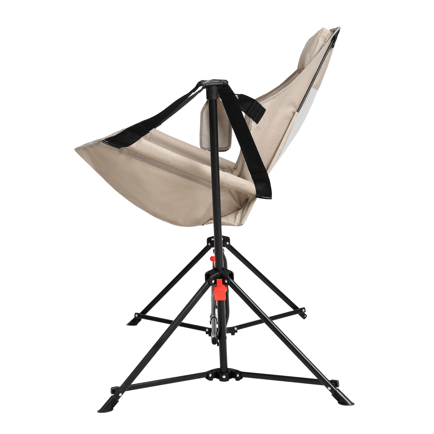 Hammock Camping Chair, Folding Portable Rocking Chair, Aluminum Alloy Adjustable Back Swinging Chair with Pillow Cup Holder, Recliner with Carry Bag for Outdoor Travel Lawn Backyard, Khaki (2pcs) - 1st Choice Furniture Direct