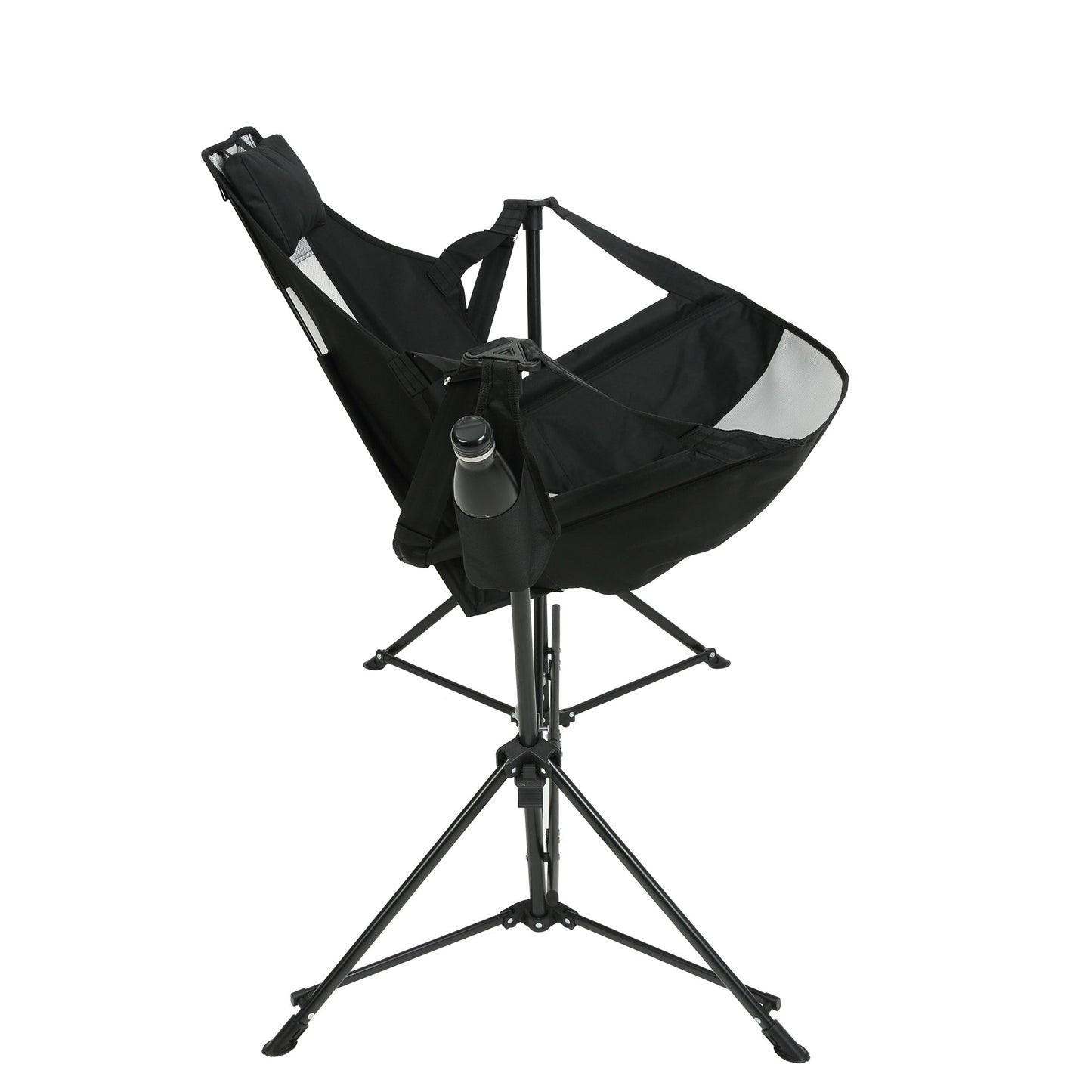 Hammock Camping Chair, Folding Portable Rocking Chair, Aluminum Alloy Adjustable Back Swinging Chair with Pillow Cup Holder, Recliner with Carry Bag for Outdoor Travel Lawn Backyard, Black (2pcs) - 1st Choice Furniture Direct